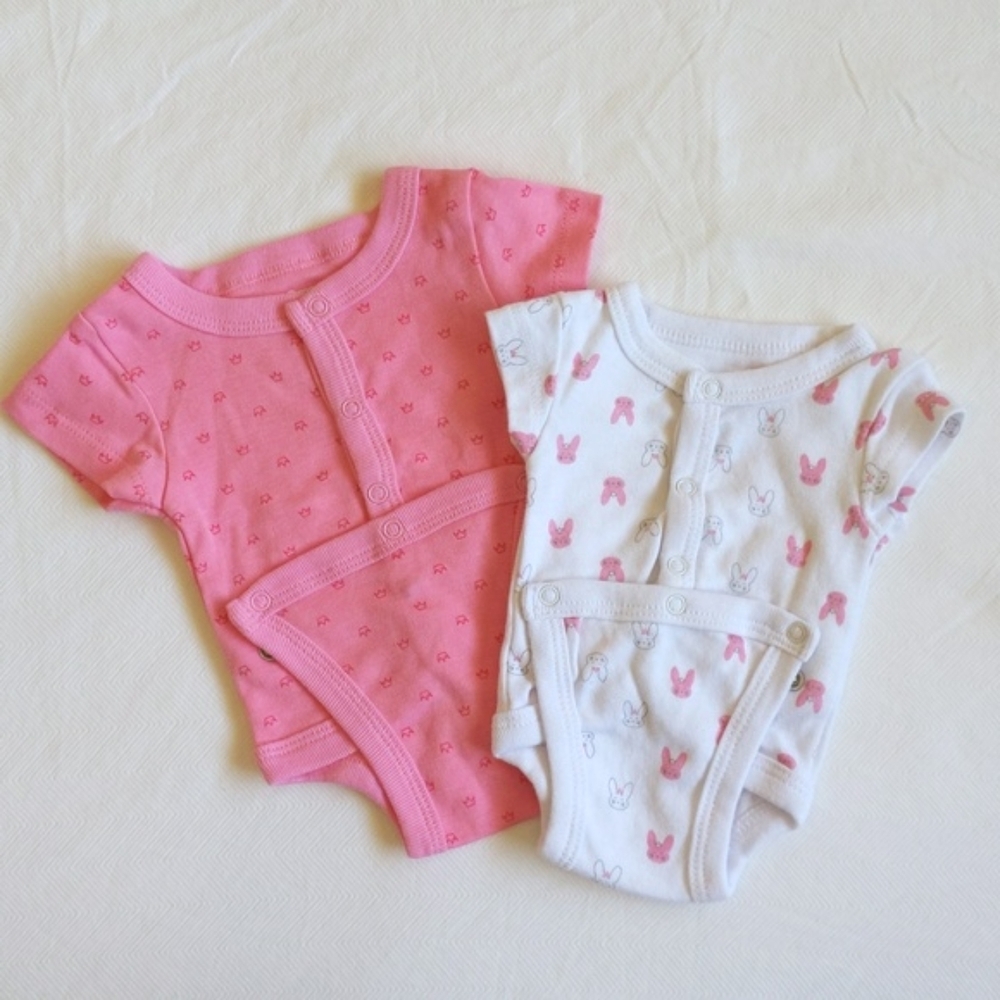 koala baby 2-pack preemie adjustable snap close bodysuit diaper shirts bundle